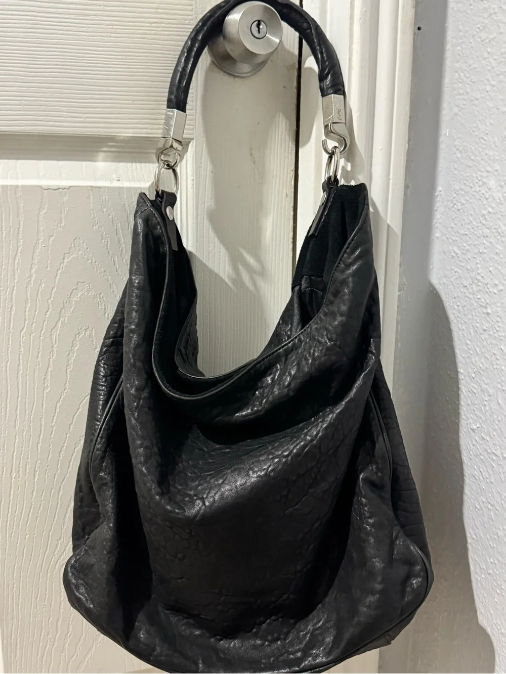 Yves Saint Laurent Black Leather Hobo Bag